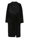 The Dynamis Studio Belted Wrap Single-breasted Coat In Black