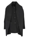 The Dynamis Studio Button-fastening Wool Coat In Black