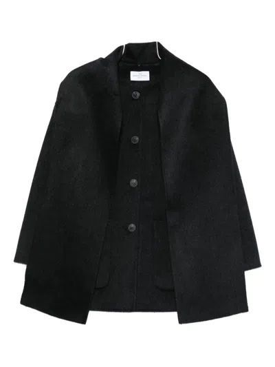 The Dynamis Studio Button-front Wool Jacket In Black