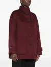 The Dynamis Studio Button-up Wool Coat In Burgundy