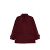 The Dynamis Studio Button-up Wool Coat In Red
