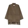 The Dynamis Studio Fringed Patch-pocket Coat In Brown