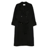 The Dynamis Studio Belted Double-breasted Coat In Black