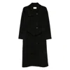 The Dynamis Studio Belted Wool Single-breasted Coat In Black