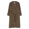 The Dynamis Studio Belted Double-breasted Coat In Brown