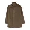 The Dynamis Studio High-neck Wool Coat In Brown