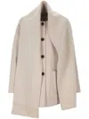 The Dynamis Studio Button-fastening Cape Single-breasted Coat In Neutral