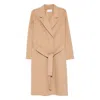 The Dynamis Studio Belted Long-sleeved Coat In Brown