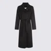 The Dynamis Studio Dark Grey Wool Coat In Black