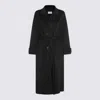 The Dynamis Studio Dark Grey Wool Coat In Black
