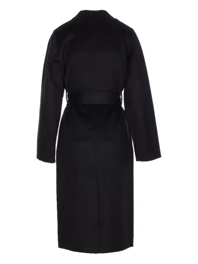 The Dynamis Studio Double-breasted Belted Coat In Black