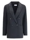 The Dynamis Studio Double-breasted Wool Blazer In Black