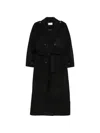 The Dynamis Studio Double-breasted Belted Coat In Black