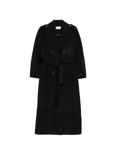 The Dynamis Studio Double-breasted Belted Coat In Black