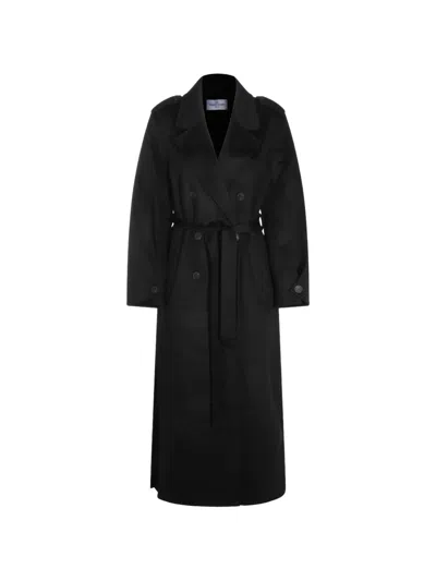 The Dynamis Studio Double-breasted Belted Coat In Black