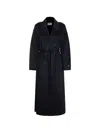 The Dynamis Studio Double-breasted Belted Coat In Blue