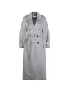 The Dynamis Studio Double-breasted Belted Coat In Gray