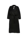 The Dynamis Studio Raglan-sleeve Button-down Coat In Black
