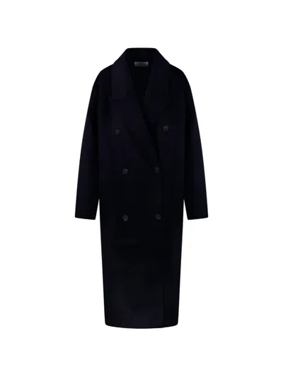 The Dynamis Studio Double-breasted Coat In Blue
