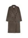 The Dynamis Studio Double-breasted Peak-lapel Coat In Brown
