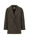 The Dynamis Studio Double-breasted Shawl-lapel Coat In Brown
