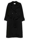 The Dynamis Studio Double-breasted Wool Belted Coat In Black