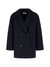The Dynamis Studio Double-breasted Wool Coat In Blue