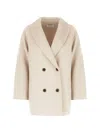 The Dynamis Studio Double-breasted Wool Short Coat In Metallic