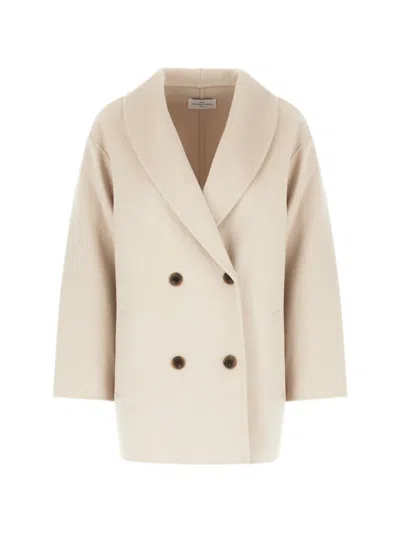 The Dynamis Studio Double-breasted Wool Short Coat In Metallic