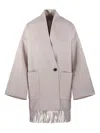 The Dynamis Studio Fring-edges Patch-pocket Coat In Neutral