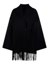 The Dynamis Studio Fringed Cape In Black