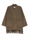 The Dynamis Studio Fringed Patch-pocket Coat In Brown