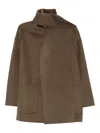 The Dynamis Studio High-neck Wool Coat In Multi