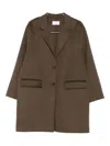 The Dynamis Studio Long-sleeves Patch-pocket Coat In Brown