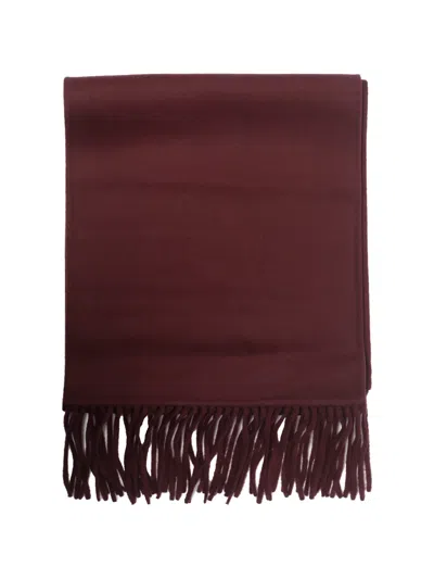 The Dynamis Studio Lyon Fringed Scarf In Burgundy