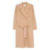 The Dynamis Studio Belted Long-sleeved Coat In Neutral