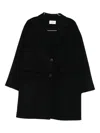 The Dynamis Studio Oxford Button Wool Coat In Black
