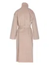 The Dynamis Studio Paris Belted Classic-collar Coat In Nude