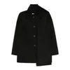 The Dynamis Studio Patch-pockets Single-breasted Coat In Black
