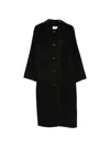 The Dynamis Studio Raglan-sleeve Button-down Coat In Black