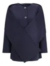 The Dynamis Studio Scarf-detail Jacket In Blue
