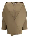 The Dynamis Studio Scarf-detail Jacket In Brown