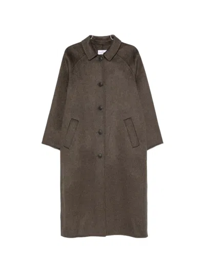 The Dynamis Studio Single-breasted Wool-blend Coat In Brown