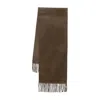 The Dynamis Studio Fringe Wool Scarf In Brown