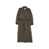 The Dynamis Studio Double-breasted Belted Coat In Brown