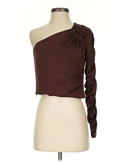Pre-owned The East Order 3/4 Sleeve Blouse In Burgundy