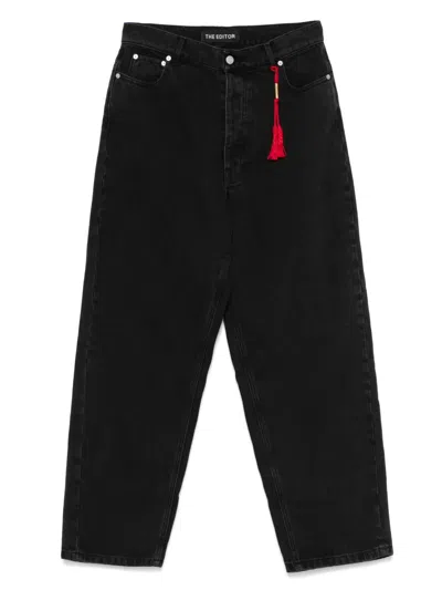 THE EDITOR APPLIQUÉ-DETAIL JEANS