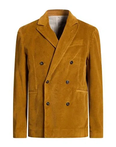 The Editor Man Blazer Mustard Size 38 Cotton, Elastane In Gold