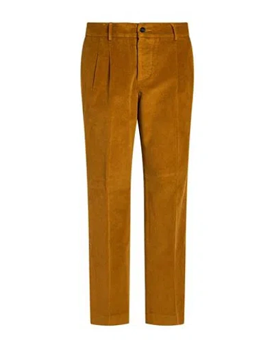 The Editor Man Pants Mustard Size 32 Cotton, Elastane In Brown