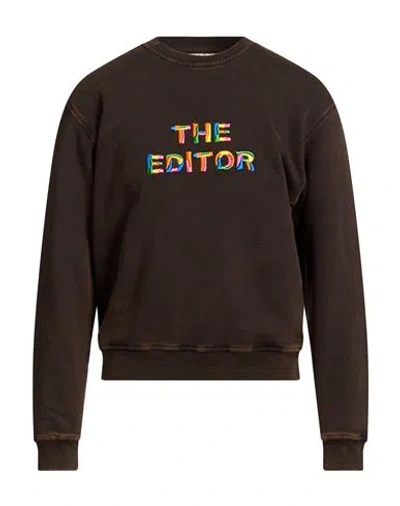 The Editor Man Sweatshirt Dark Brown Size Xl Cotton